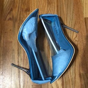 Fancy clear blue stilettos
